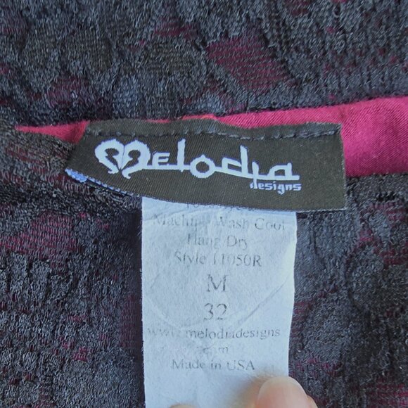 Melodia Designs Bamboo Ruffle Flare Pant Foldover Black Lace Waist Medium 32 - Picture 6 of 9